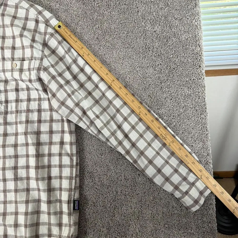 Patagonia Shirt Mens L Brown Plaid Long Sleeve in Conversion Fjord Flannel 53838